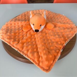Boritar Textured Baby Lovey Security Blanket Soft Orange Lovey Satin Bottom